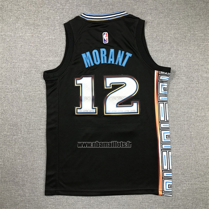 Maillot Enfant Memphis Grizzlies Ja Morant NO 12 Ville 2022-23 Noir